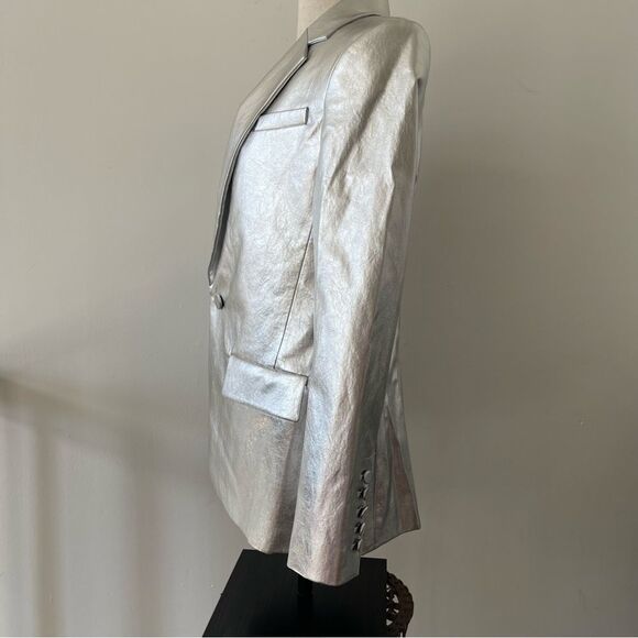 NWT A.L.C Dakota Jacket Metallic silver size 2 - Picture 9 of 16
